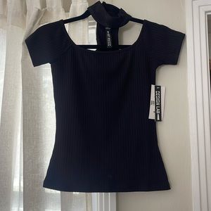 Black Top with‎ Neck Detail